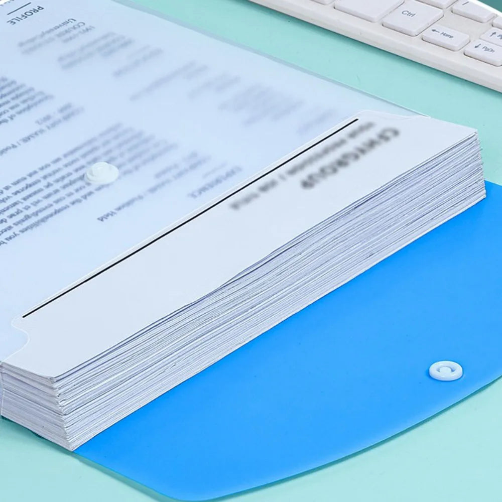 Expandable A4 Document Wallets with Snap Buttons and 11-Hole Punched Pockets – Pack of 12, Assorted Colours
