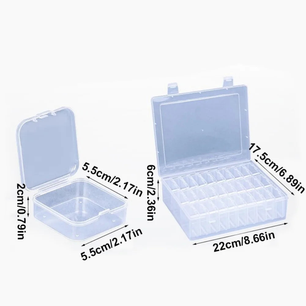 Bead Organiser Box with 30 Clear Mini Compartments and Hinged Lid – Craft, Jewellery and Small Parts Storage