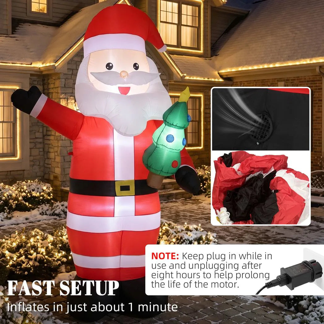 Outsunny 8ft Inflatable Santa with LED Lights