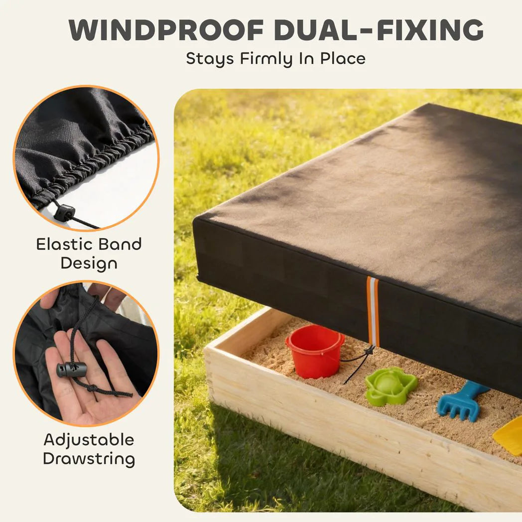 AIYAPLAY Waterproof Sandbox Cover with Drawstring and Elastic Band – UV Protection, Fits 123-127 cm Sandpits