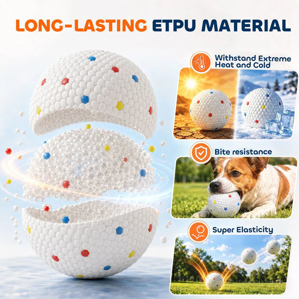 PawHut 6 Pack ETPU Dog Balls, 58mm – Bite-Resistant Floating Fetch and Chew Toys for Small and Medium Dogs