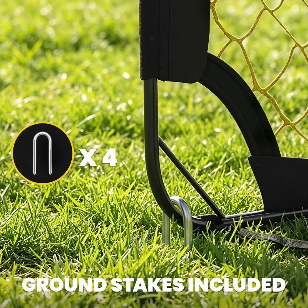 SPORTNOW Pop Up Football Goal with Carry Bag & 4 Ground Stakes – Portable Folding Garden Football Net, 150 x 110cm