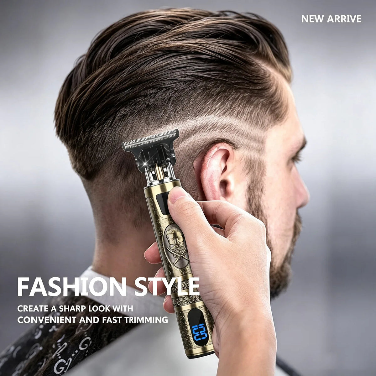 Cordless Hair Clippers & Beard Trimmer Kit with LCD Display, USB Charging & 4 Limit Combs – Ceramic Blade
