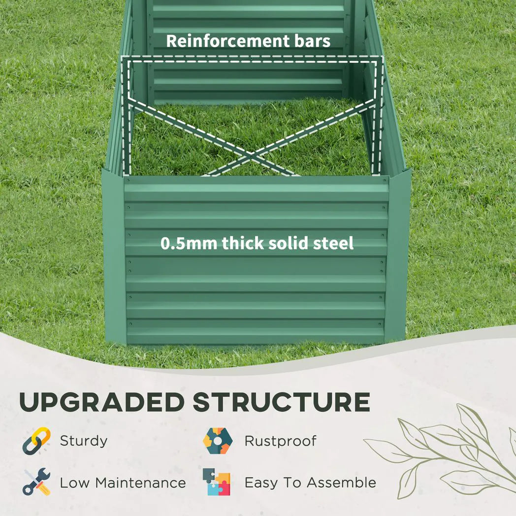 Outsunny Galvanised Steel Raised Garden Bed