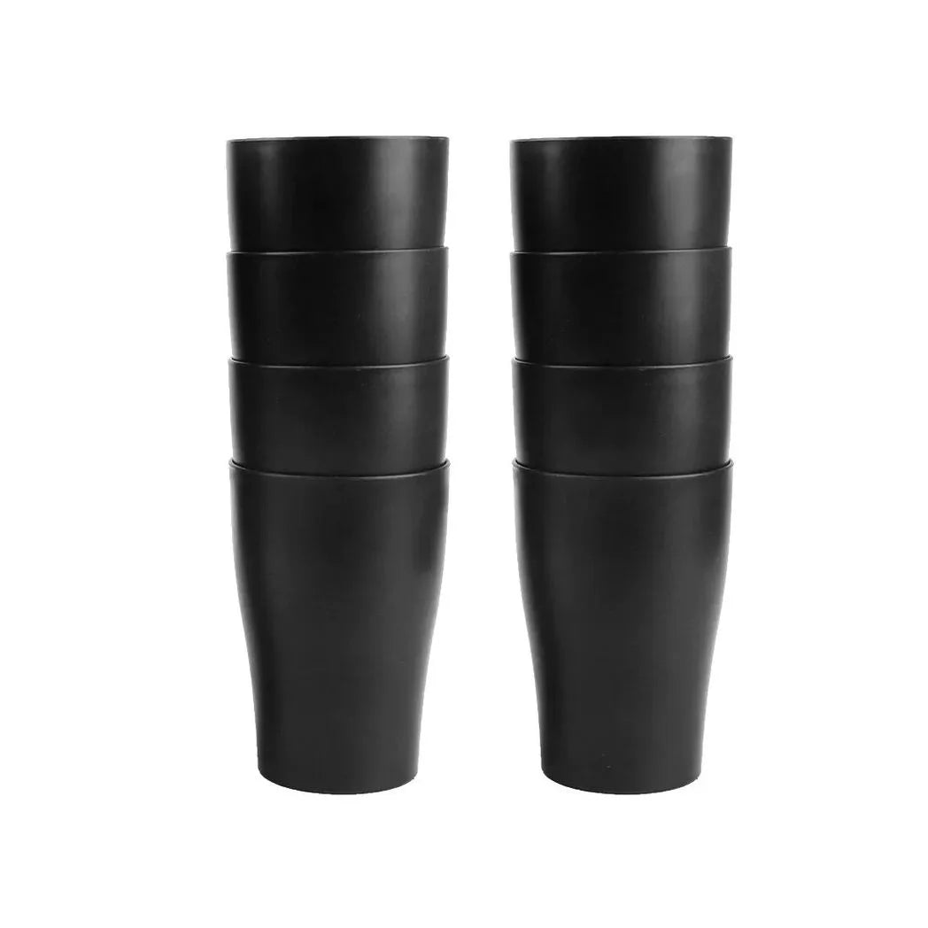 32-Piece Black Dinnerware Set – Round PP Bowls & Plates, BPA-Free Tableware for Home & Parties