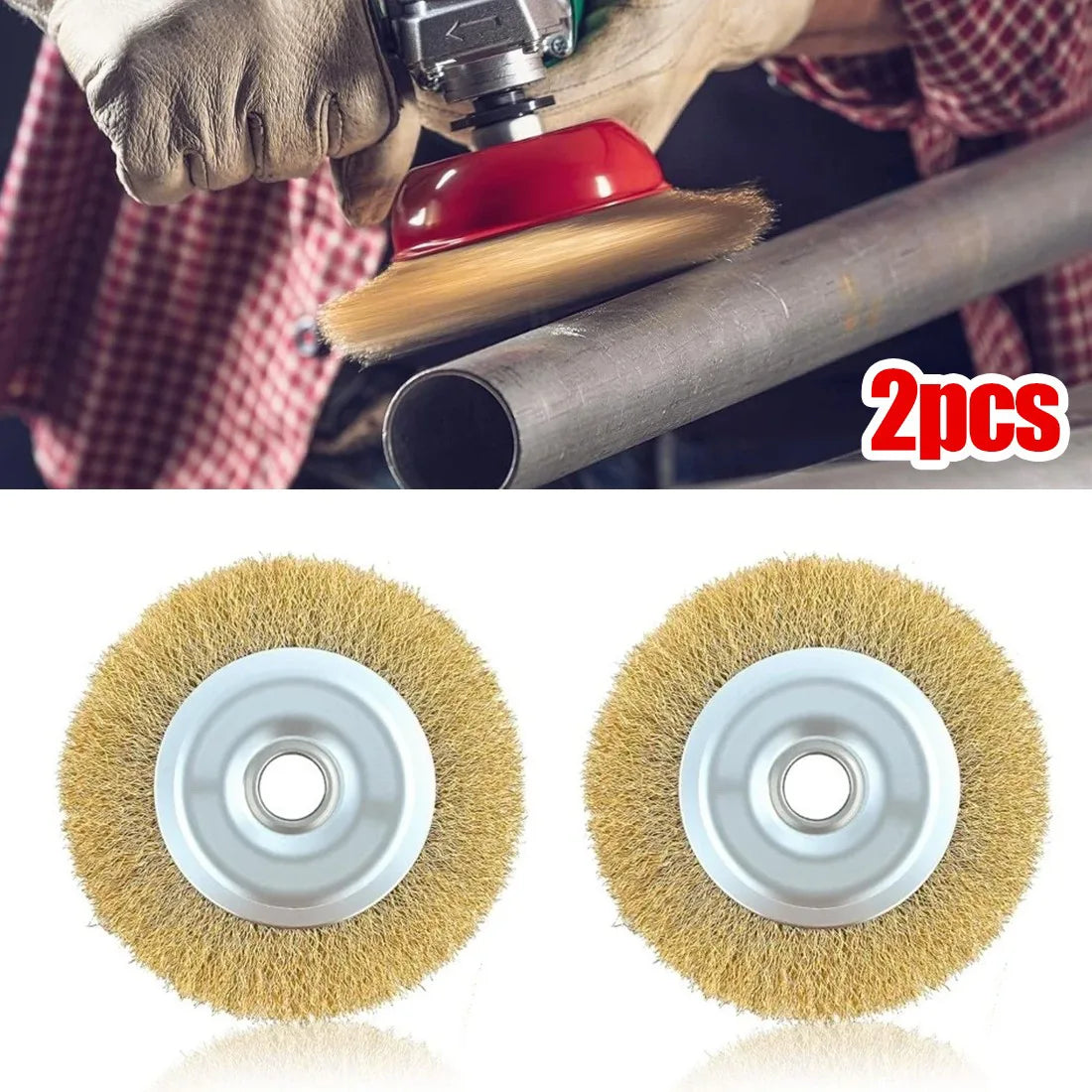 Replacement 2-Pack Steel Wire Brushes for Ryobi RAC814 – Fits RY18PCA-0, OPC1800 & OPC1815 Patio Cleaners