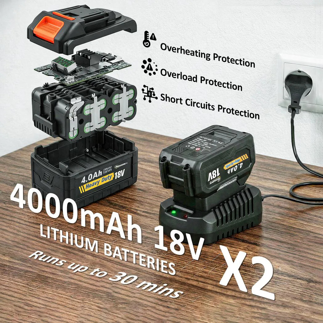 Outsunny Cordless Leaf Blower with 2 x 4.0Ah Batteries & Charger – 36V Lightweight Garden Blower, 1000W Brushless Motor
