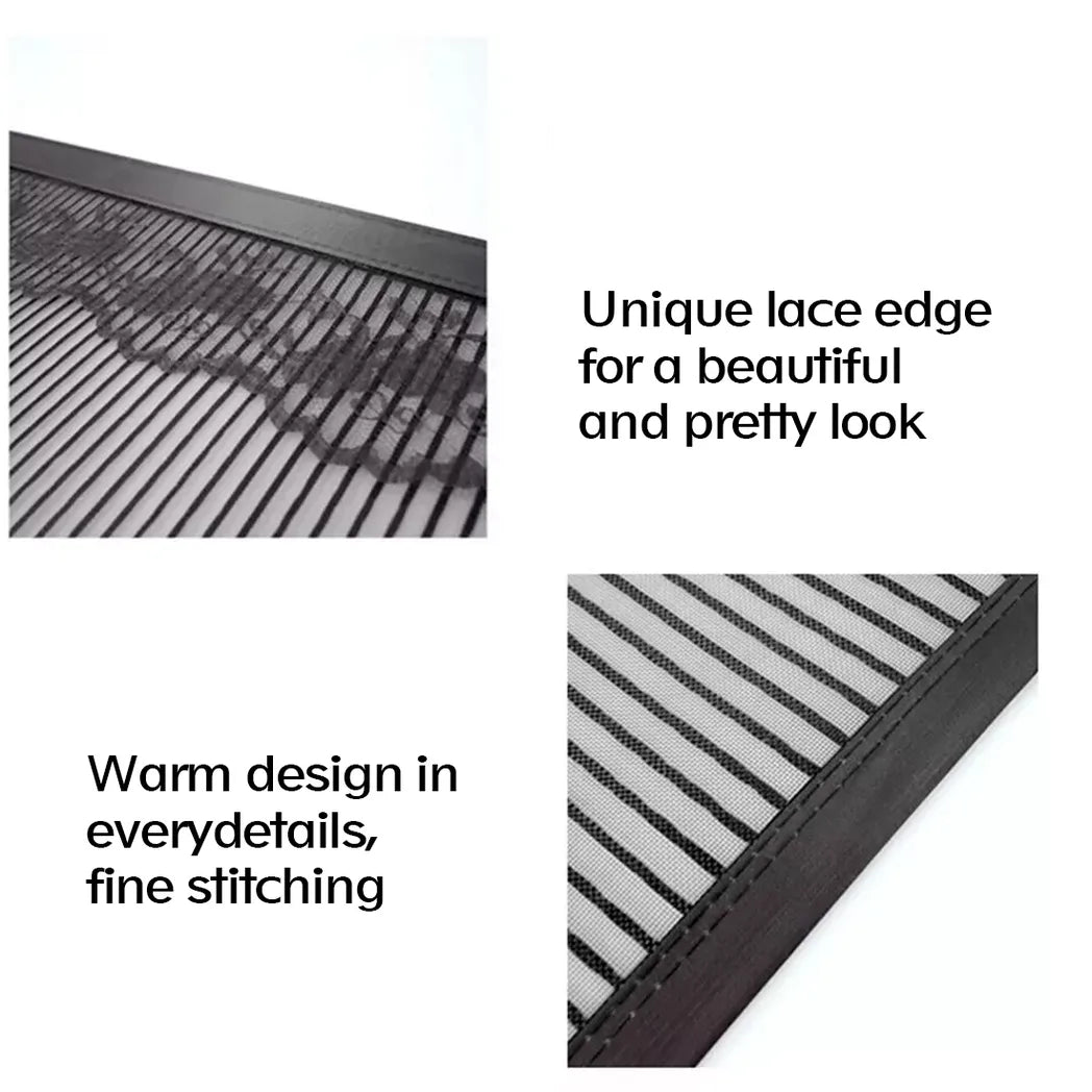 Magnetic Mesh Door Curtain – Insect Screen, Black