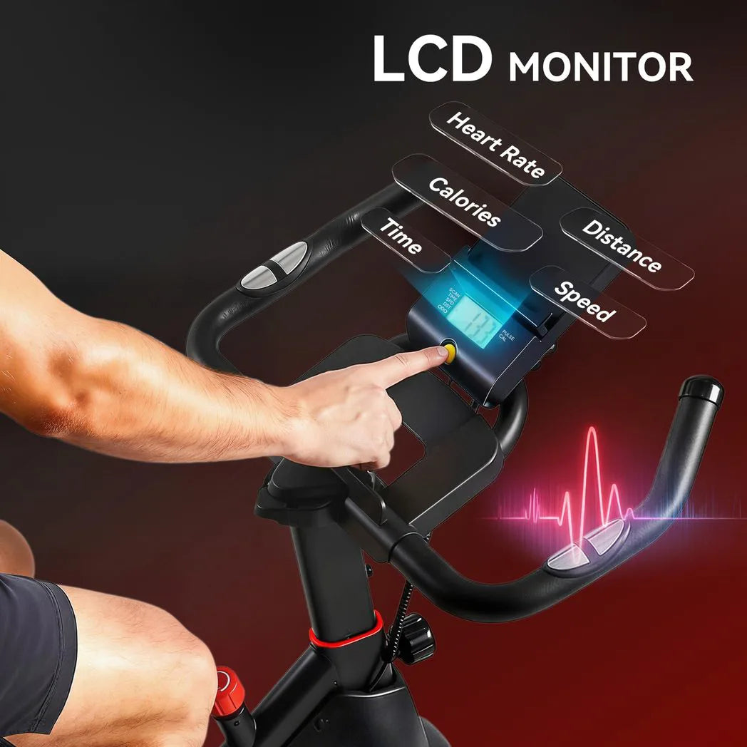 SPORTNOW Exercise Bike with Magnetic Resistance, 8kg Flywheel and LCD – Quiet Indoor Cycling for Home Workouts