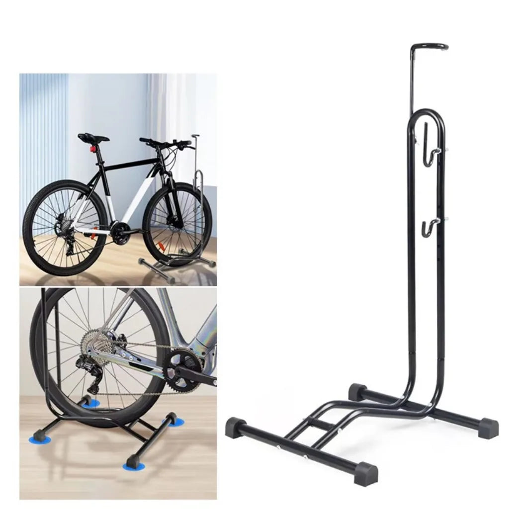 Vertical Bike Stand Bicycle Rack Steel Holder Floor Parking Storage Stand Hooks