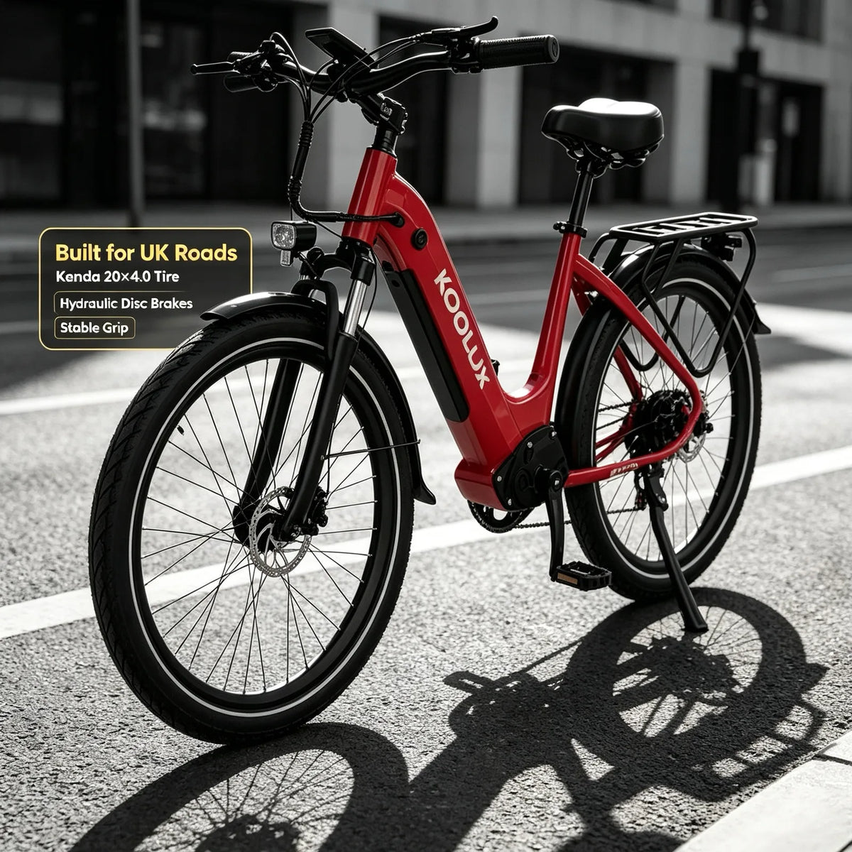 KOOLUX X2 Step-Through Electric Bike, 250W (500W Peak) Motor & 48V 15Ah Battery – 26 Inch Urban Commuter E-Bike