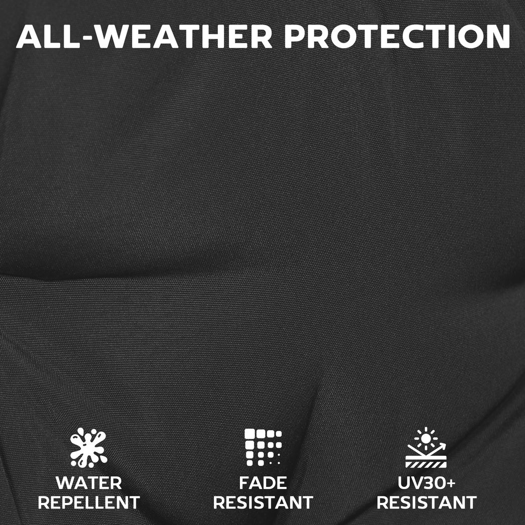 Outsunny Outdoor Seat Cushions, Set of 2 – 50 x 50 cm Water-Resistant Garden Seat Pads with Ties, 7 cm Thick, Black