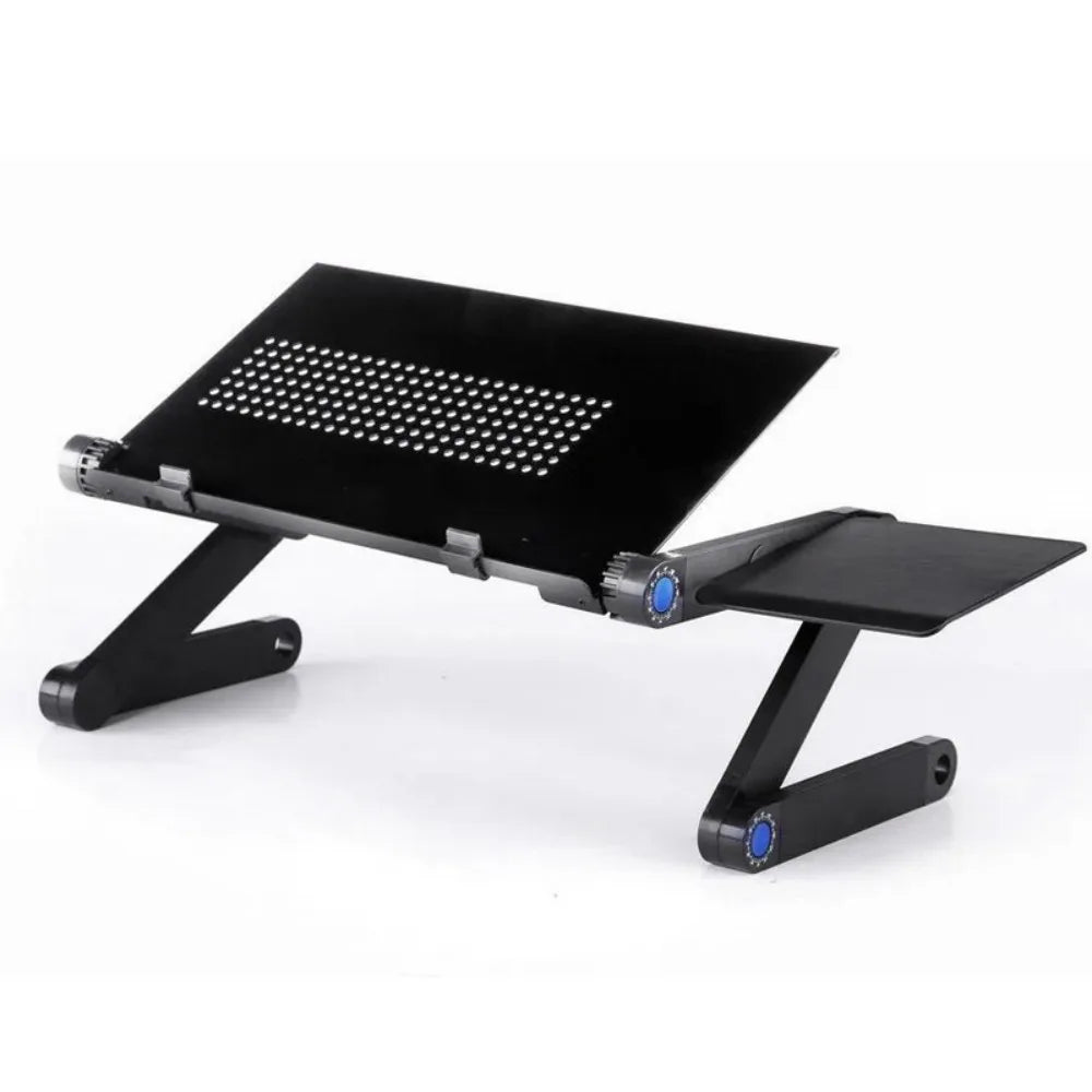 Adjustable Folding Laptop Stand Table with 360° Rotating Legs – Portable Lap Desk for Bed & Sofa, Black