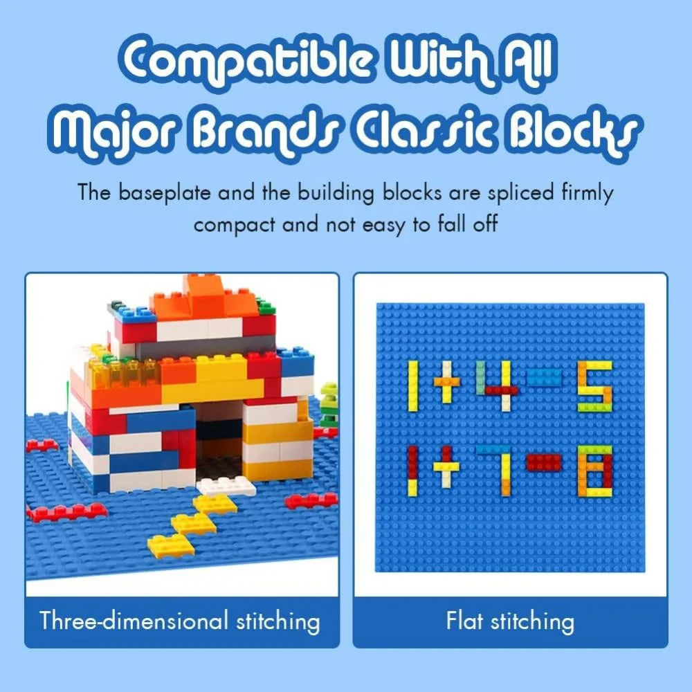 Building Block Baseplates – 10 Pack, Double Sided 10 x 10 Inch, 32 x 32 Studs