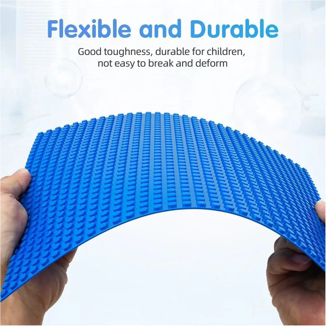 9 Piece Building Brick Baseplate Set, 25.5 x 25.5cm – Compatible Toy Base Boards, Multicolour