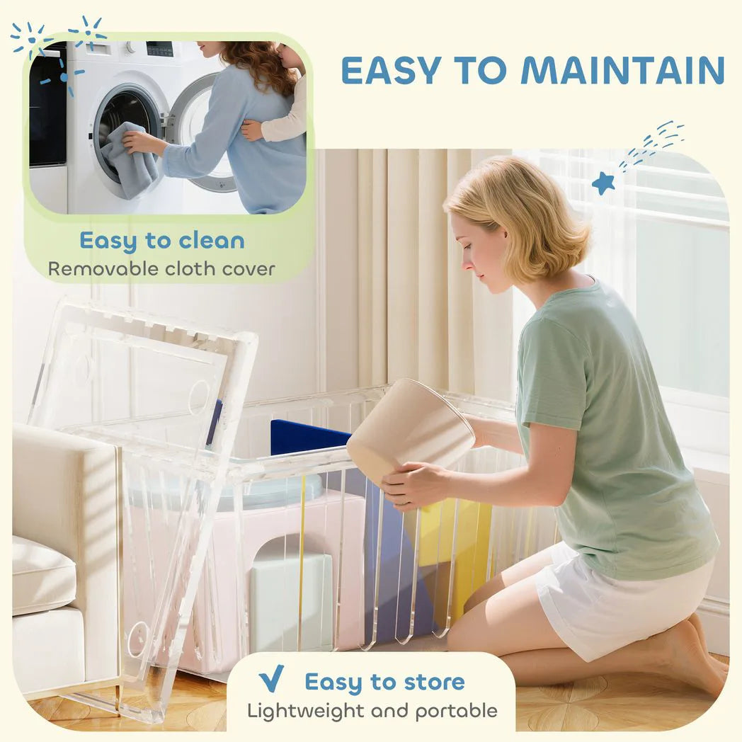 AIYAPLAY 8-Piece Foam Play Blocks with Velvet Covers – Soft Indoor Climbing Set for Kids, Multicolour