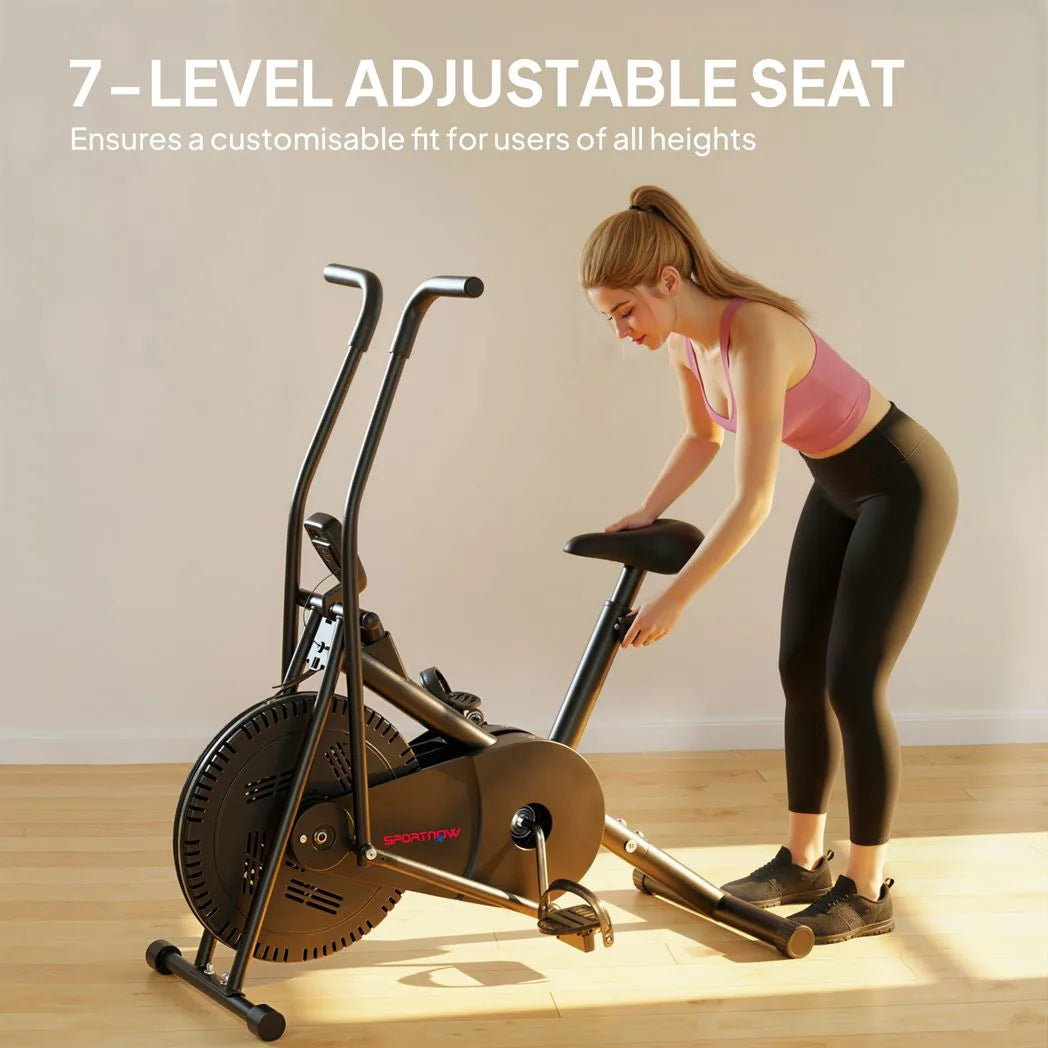 SPORTNOW Exercise Bike with Adjustable Seat, LCD Display and Silent Belt Drive – Home Gym Cardio