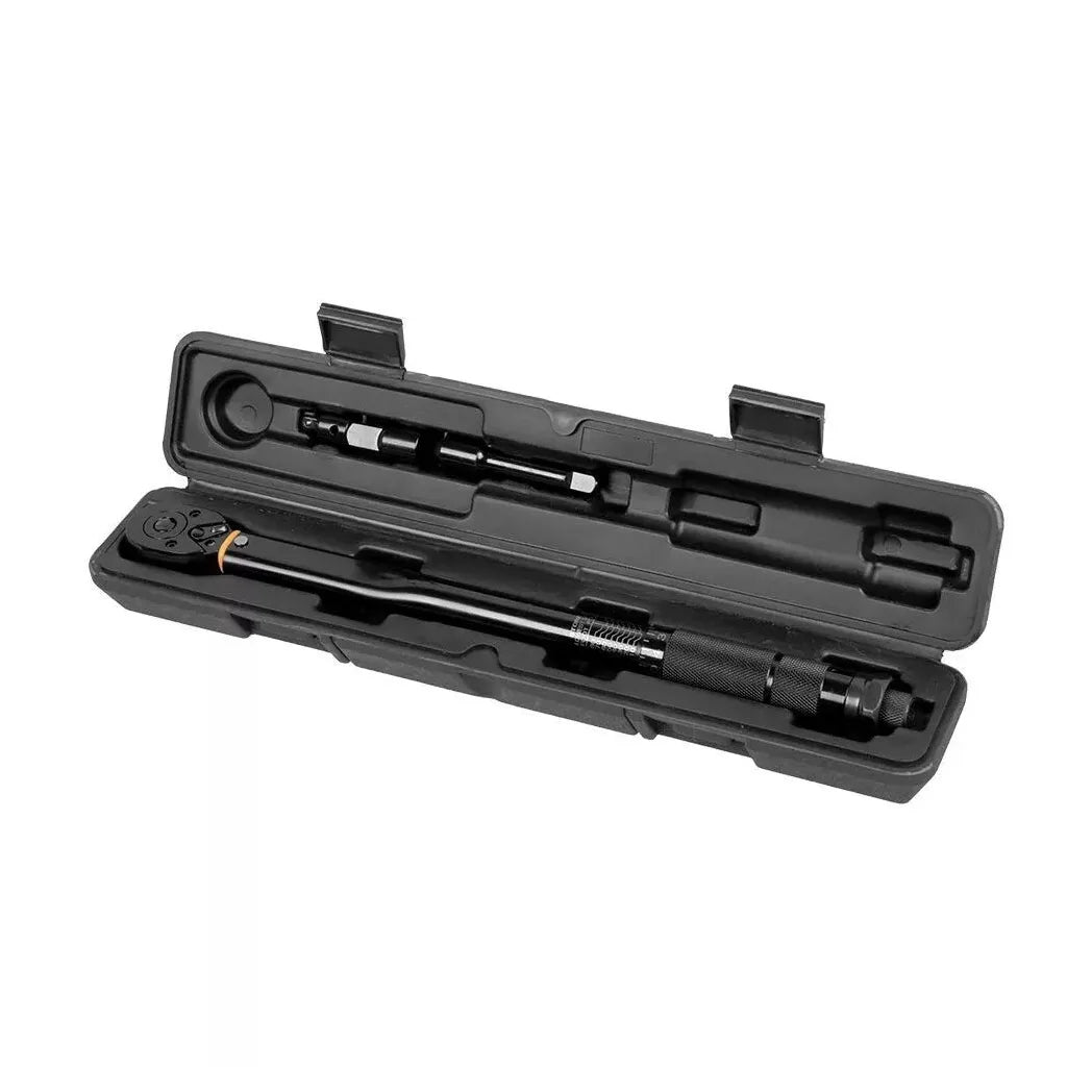 3/8" Drive Click Torque Wrench Set, 13.6–108.5Nm – with 1/4" & 1/2" Adapters, Extension Bar & Case