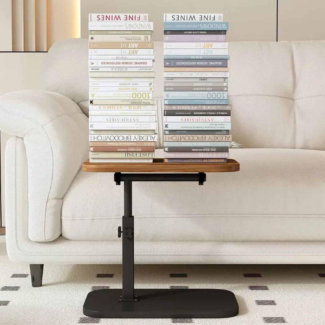 Adjustable C-Shaped Sofa Side Table with Rotating Desktop, 45–80cm – Laptop & Coffee End Table