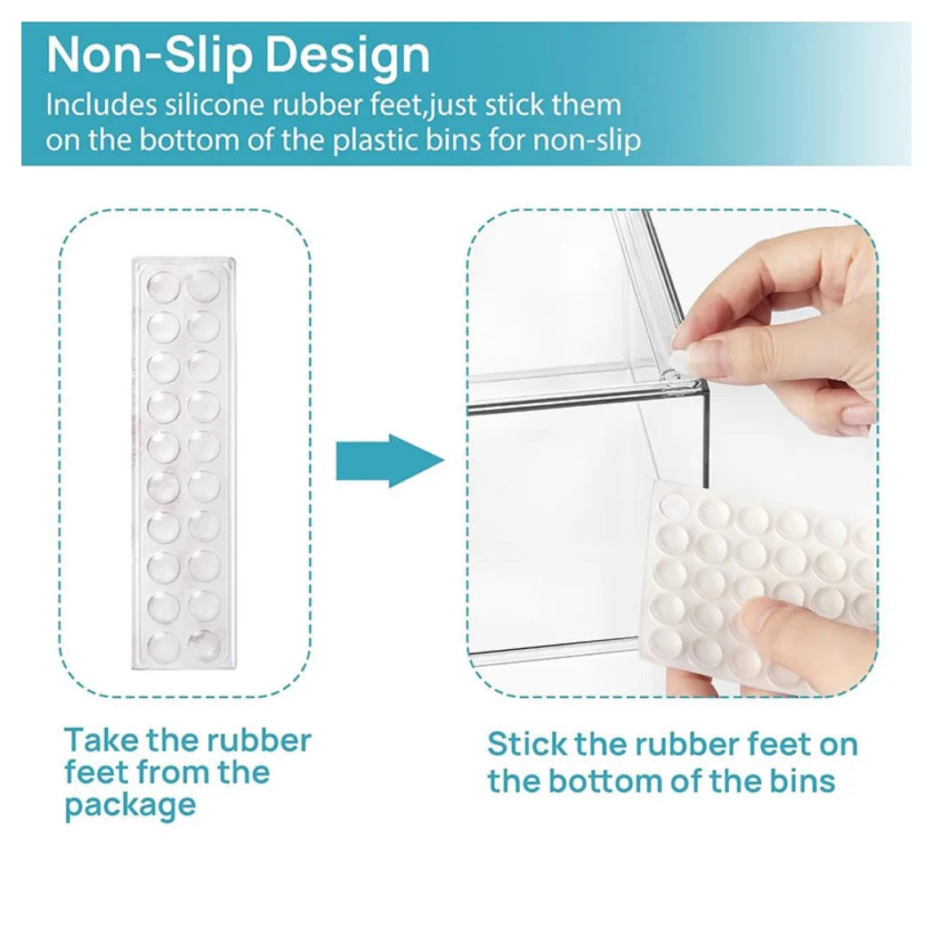 Set of 2 Clear Stackable Acrylic Storage Drawers, 66L Large – Pull-Out Makeup & Bathroom Organiser