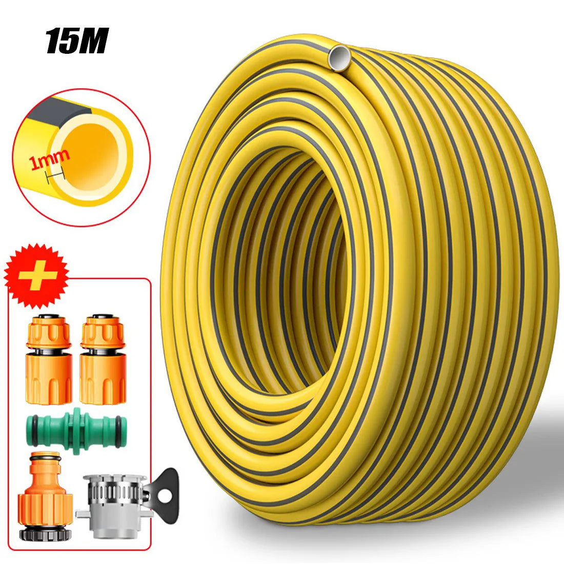 20m Heavy Duty Reinforced Garden Hose Pipe – Anti-Kink, Abrasion-Resistant Braided PVC with Connectors