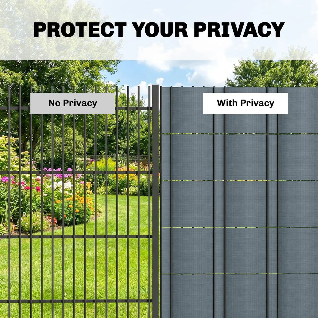 Outsunny 2 Pack Privacy Garden Screen Fence, 70 m x 19 cm – UV Resistant Waterproof PVC Windbreak, Grey