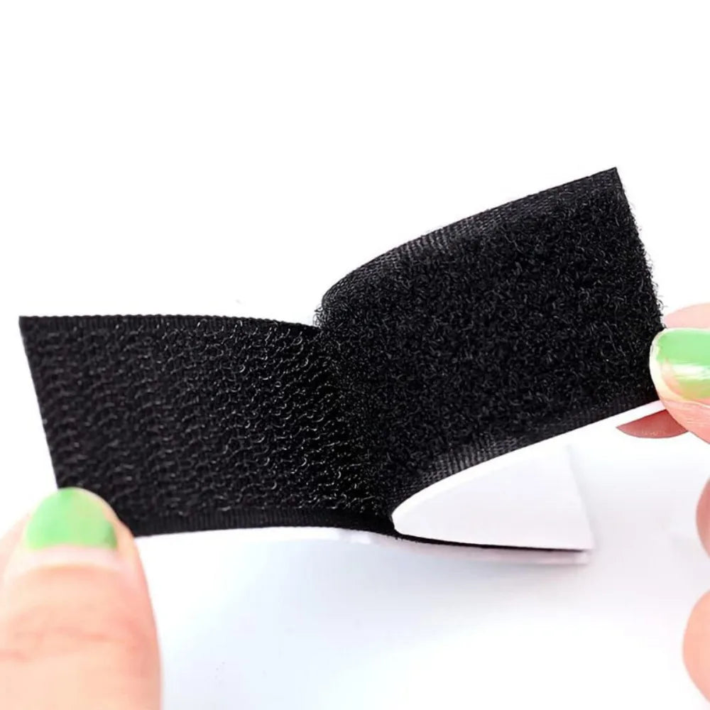 25 Pack Heavy Duty Self-Adhesive Hook-and-Loop Strips, 3 x 10cm – No-Nails Picture Hanging Tape, Black