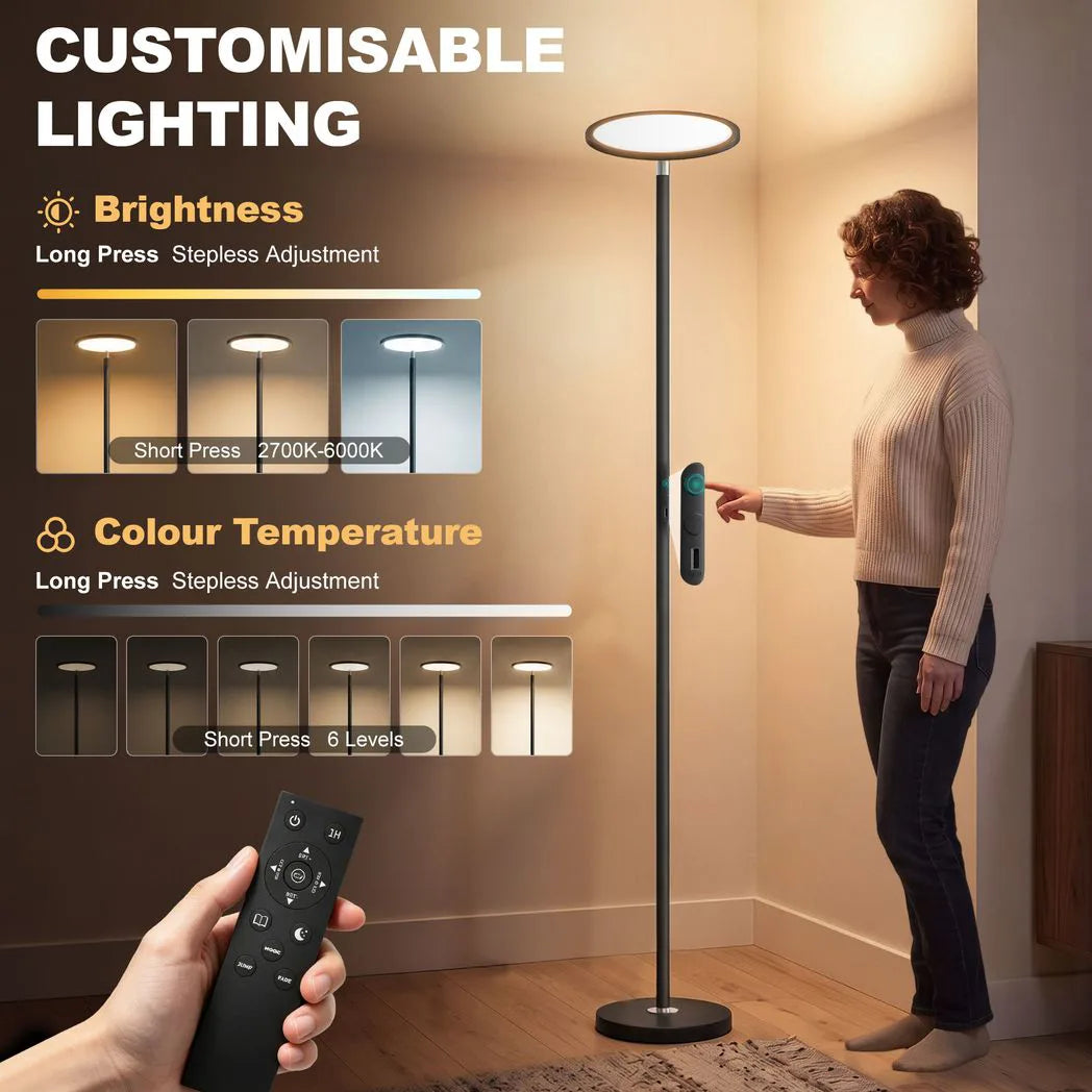 HOMCOM Uplighter Floor Lamp with Tuya App and Music Sync
