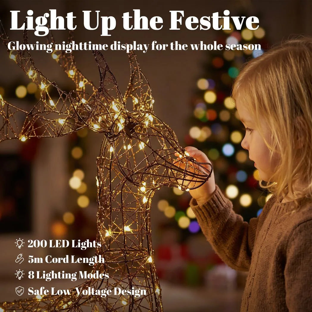 Outsunny Light-Up Deer Family – Set of 3