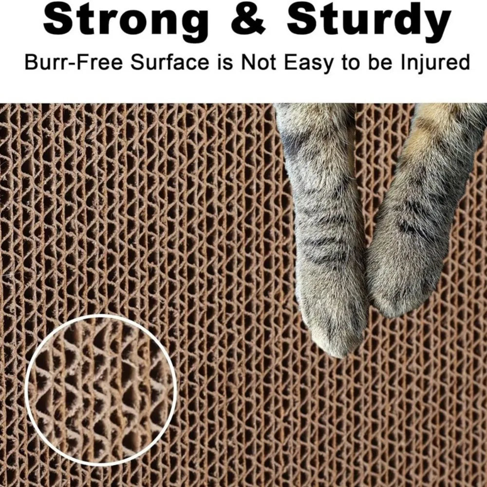 5-Pack Cat Box Scratcher with Storage Box – Heavy Duty Corrugated Cardboard Scratching Board and Bed