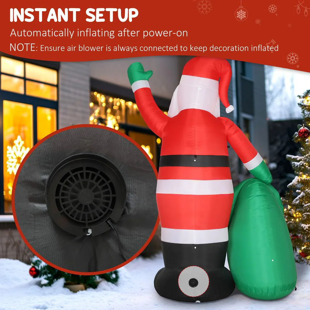 Outsunny 9ft/275 cm Christmas Inflatable Santa with Bear Sack