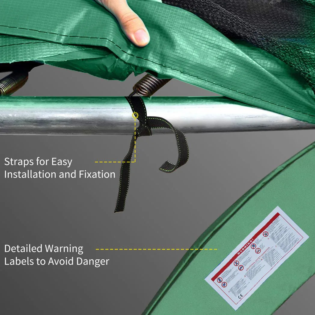 HOMCOM 12ft Trampoline Spring Cover Pad, 366cm Replacement Safety Surround with Foam Padding – Green