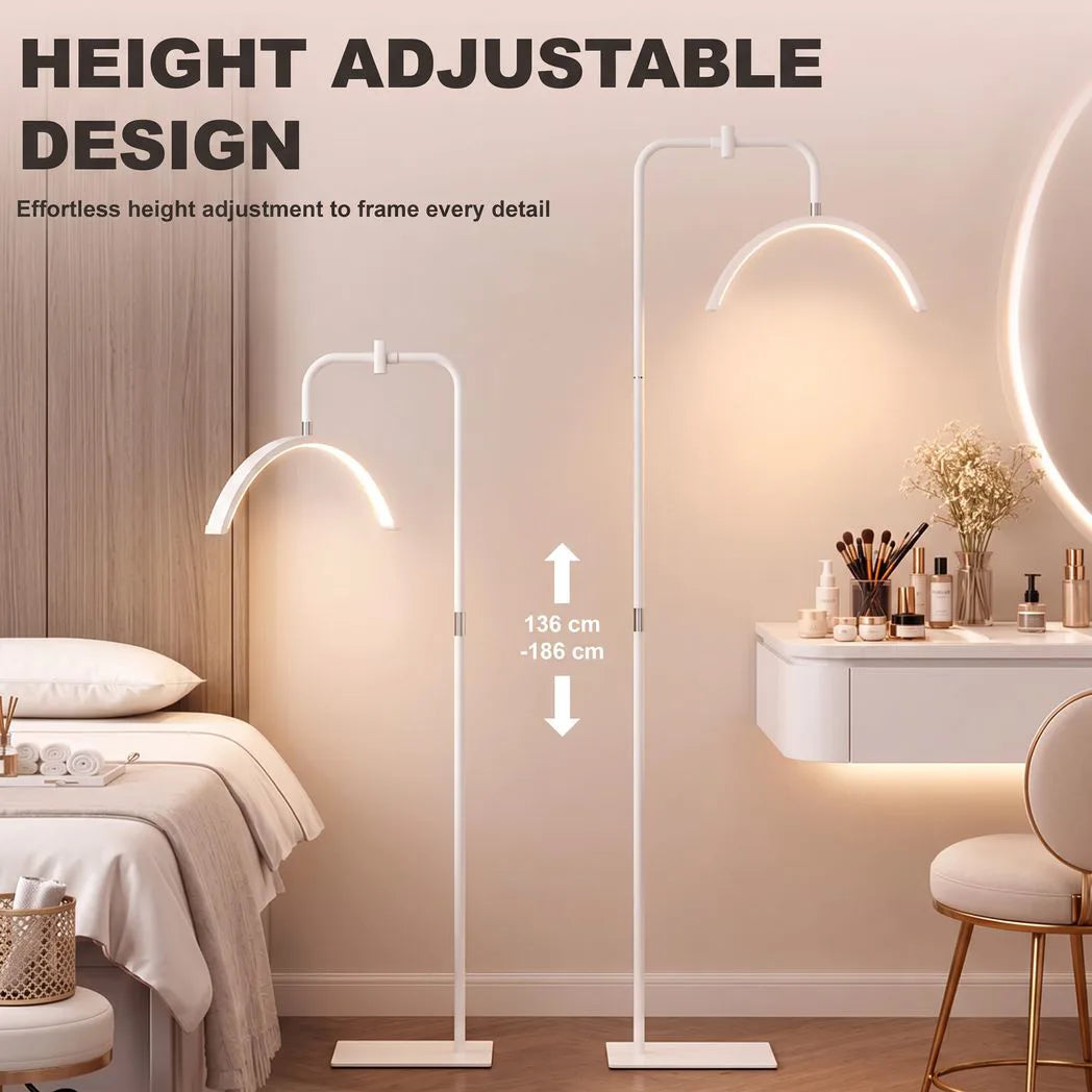 HOMCOM Half Moon Beauty Floor Lamp, Dimmable – White
