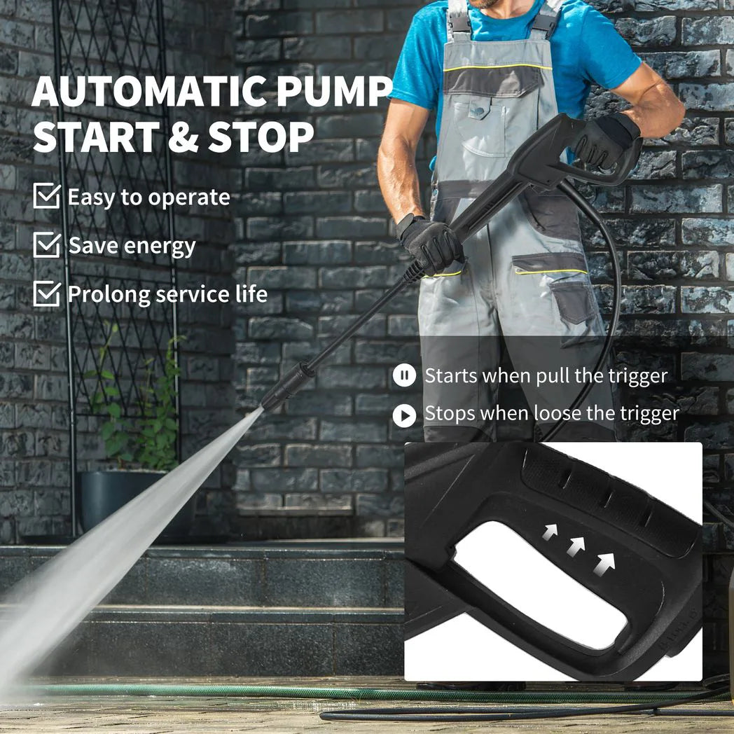 Outsunny 2200W High Pressure Washer, 170 Bar, with Adjustable Nozzle, 6m Hose and Snow Foam Bottle, Blue