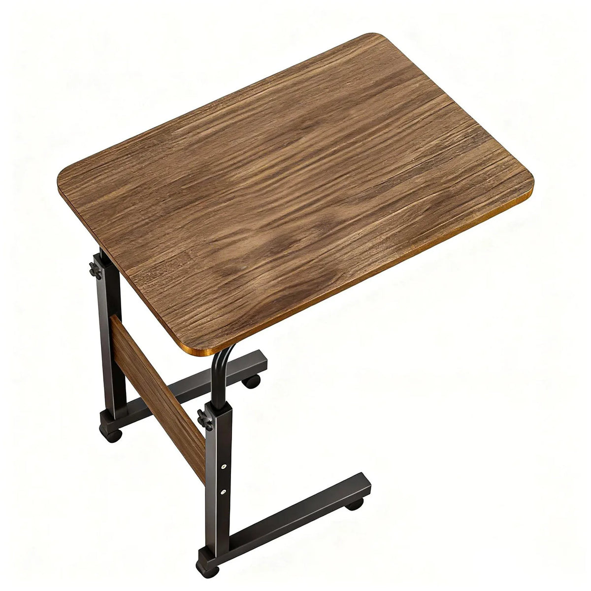Height Adjustable Overbed Table with Locking Wheels, C-Shaped Mobile Bedside and Sofa Table – Laptop Desk