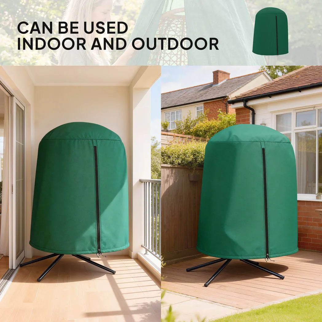 Outsunny Hanging Egg Chair Cover, 190 x 128 cm – Waterproof UV Resistant Oxford Cloth with Zip, Green