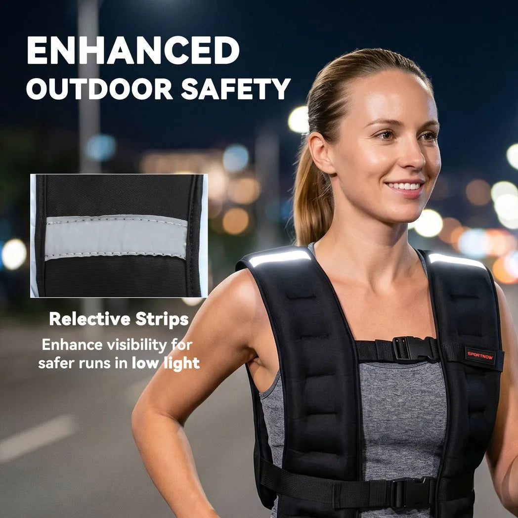 SPORTNOW 8kg Weighted Vest with Adjustable Straps and Reflective Strips – Neoprene Running Vest, Black