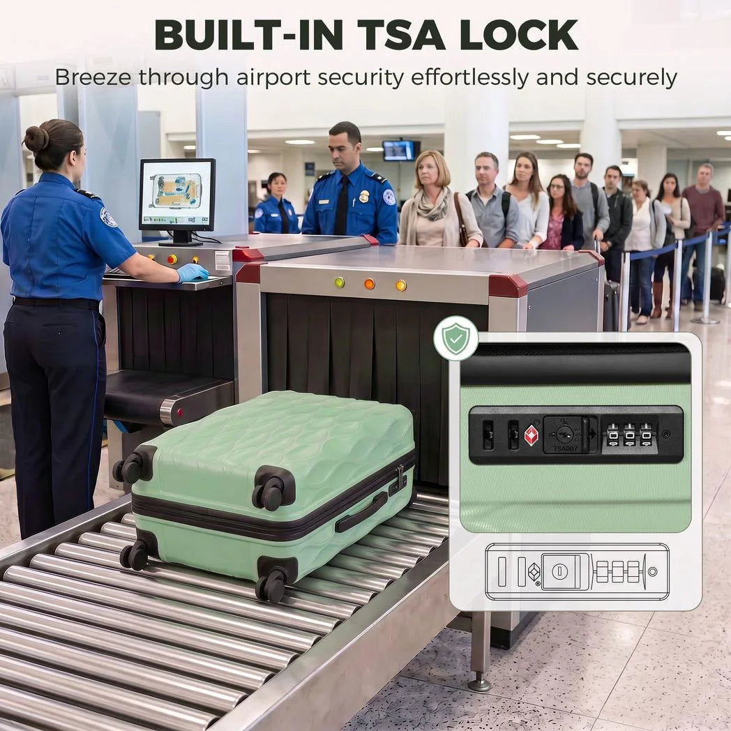 HOMCOM 24 Inch Hard Shell Suitcase with TSA Lock & Spinner Wheels – 64 L ABS Checked Luggage, Green
