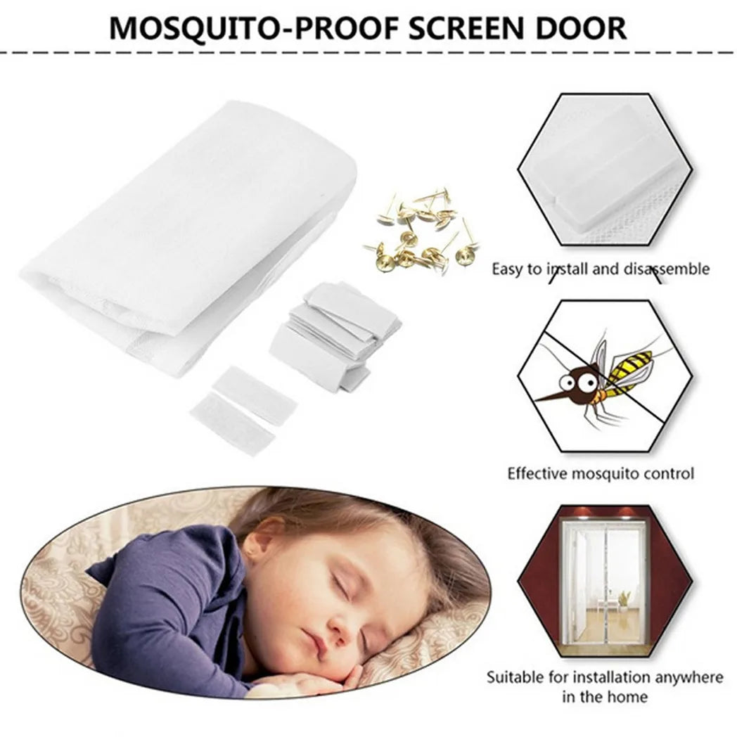 Magnetic Mesh Door Curtain – Insect Screen, Black