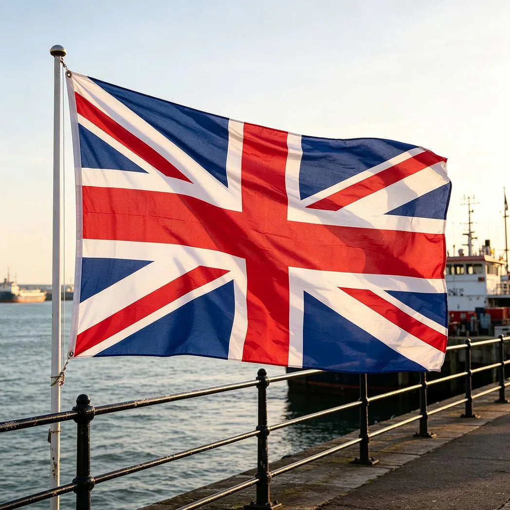 Union Jack UK Flag, 60 x 90 cm (2 x 3 ft), with Brass Grommets