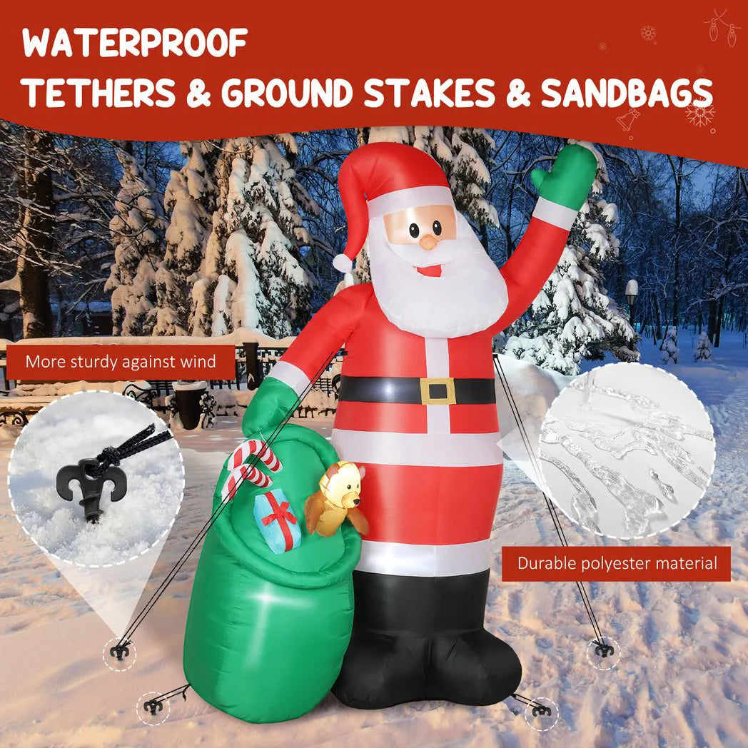 Outsunny 9ft/275 cm Christmas Inflatable Santa with Bear Sack