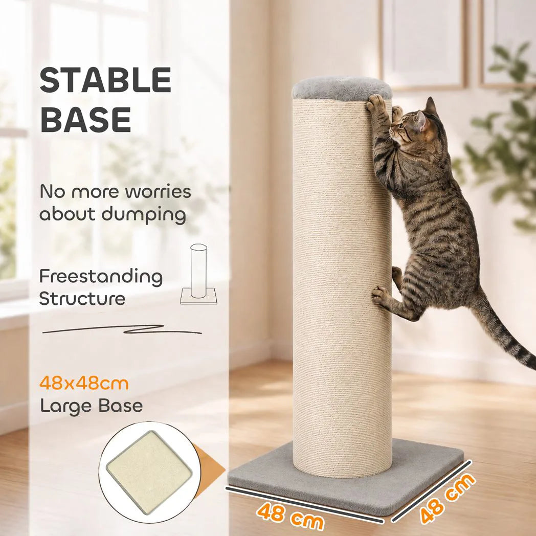 PawHut Cat Scratching Post, 76cm Tall Sisal Scratcher for Indoor Cats with Stable Base – Beige