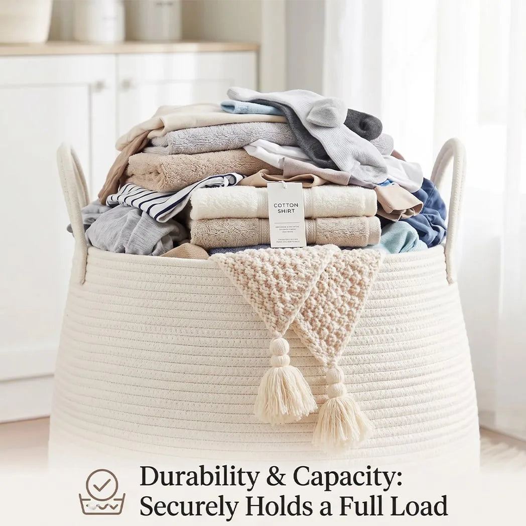65L Foldable Laundry Basket with Handles – Bamboo & Fabric Storage Bin for Bedroom & Bathroom, Black