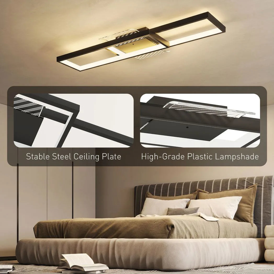 HOMCOM LED Ceiling Light, Modern Dimmable Ceiling Light with Wall Switch & Remote Control