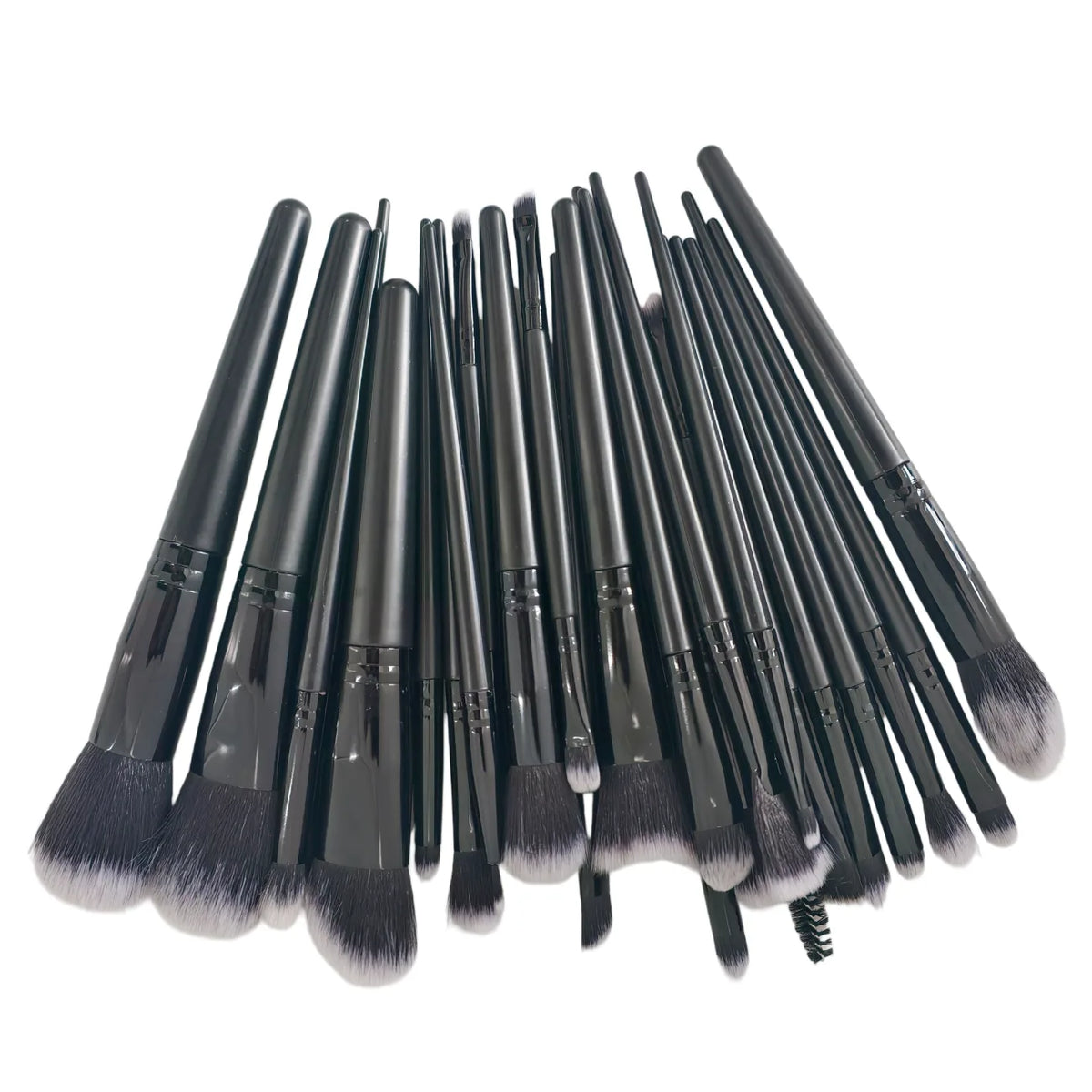 25-Piece Makeup Brush Set with Synthetic Bristles – Foundation, Concealer, Blush and Eyeshadow Brushes, Black