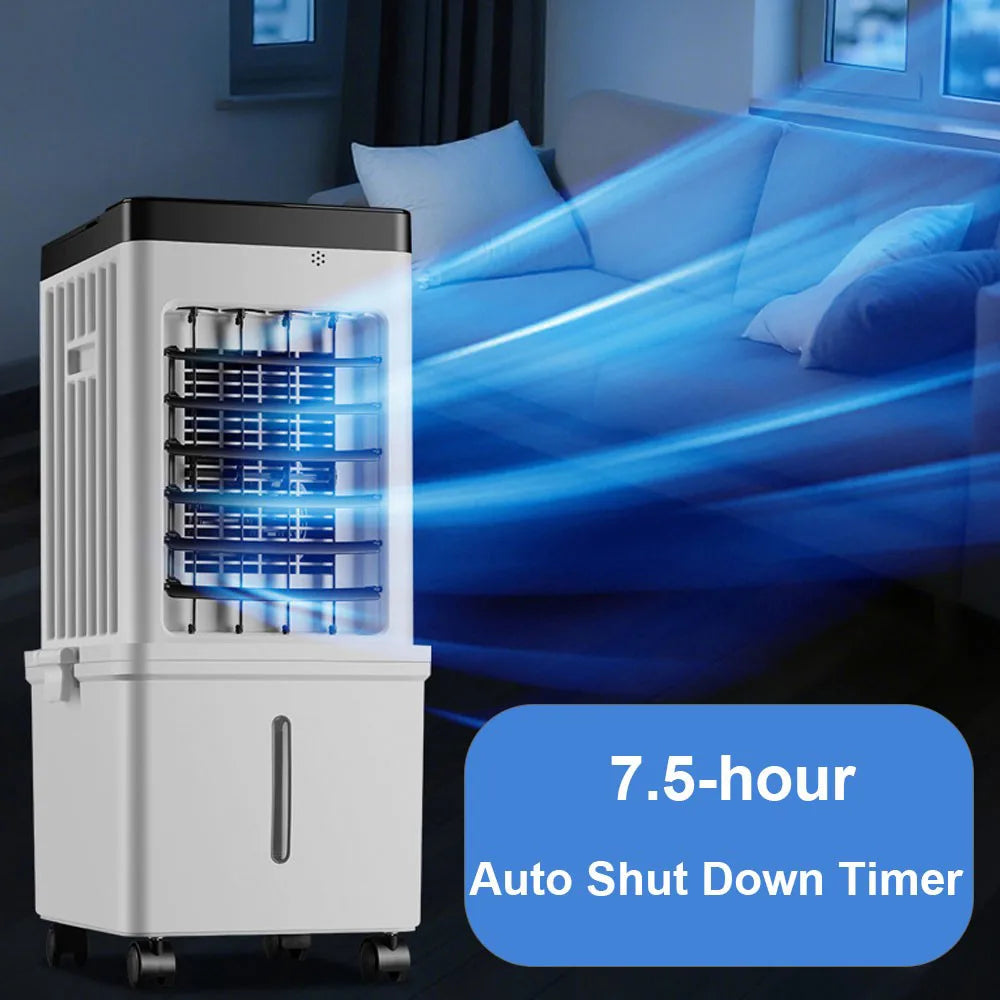 Portable 12L Evaporative Air Cooler with Remote, 3 Speeds & 7-Hour Timer – Humidifier Fan for Home & Office