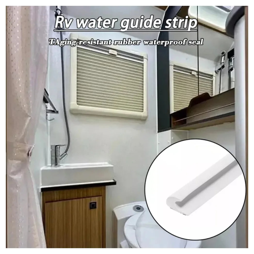 Drip Stop Door Rain Gutter Deflector, 1m / 2m / 3m – Self-Adhesive Drip Guard for Caravan & Motorhome
