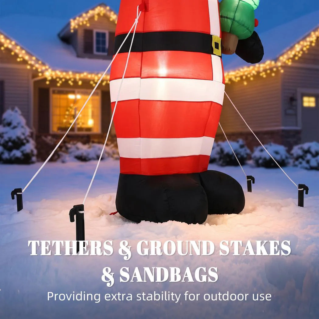 Outsunny 8ft Inflatable Santa with LED Lights
