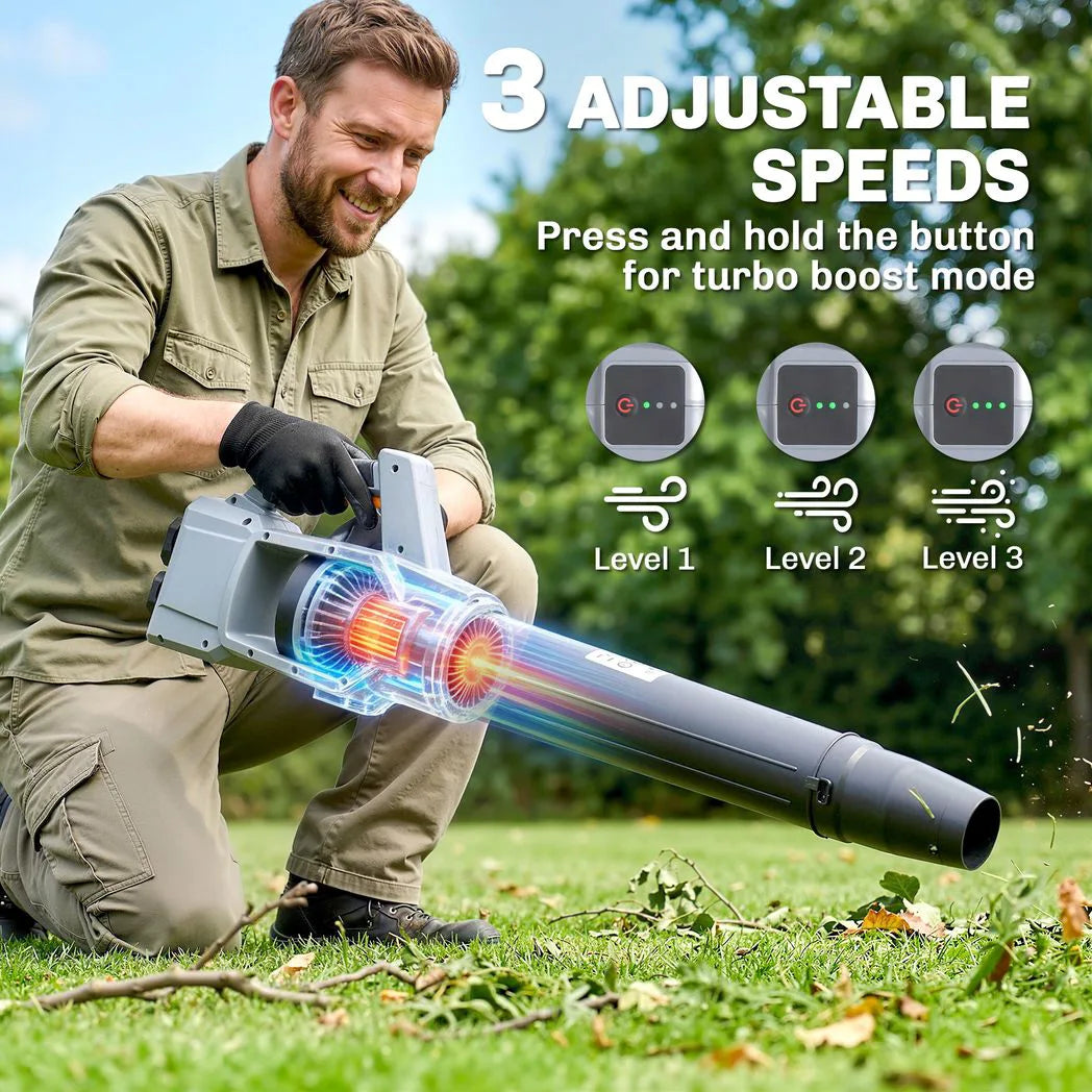 Outsunny Cordless Leaf Blower with 2 x 4.0Ah Batteries & Charger – 36V Lightweight Garden Blower, 1000W Brushless Motor