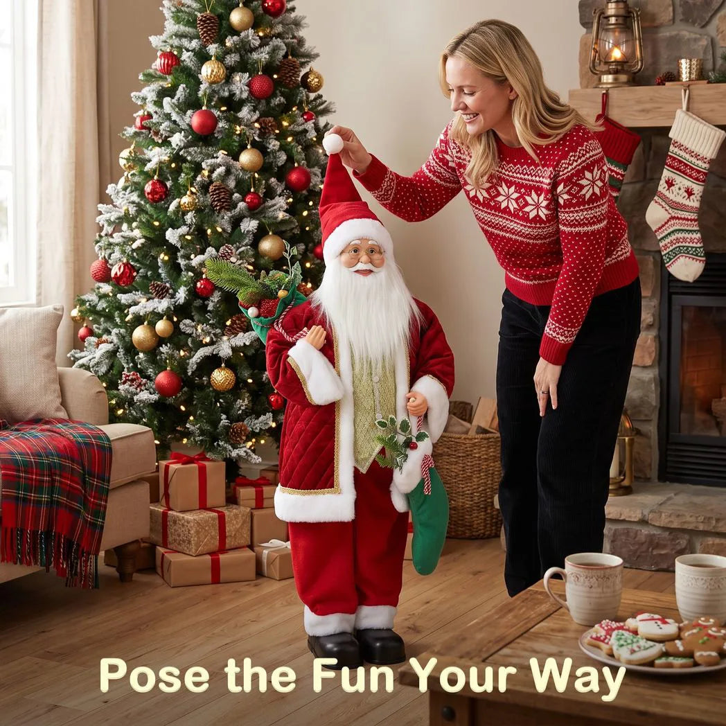 HOMCOM 4ft Singing Dancing Santa with Stocking